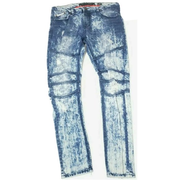 The Heritage America Men's Acid Wash Jeans Waist - Picture 1 of 10